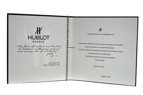 hublot certificate of authenticity|hublot official website.